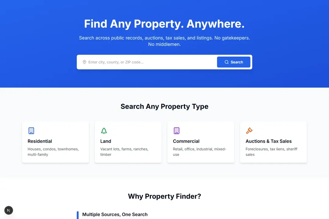 Selected PropertyFinder project overview
