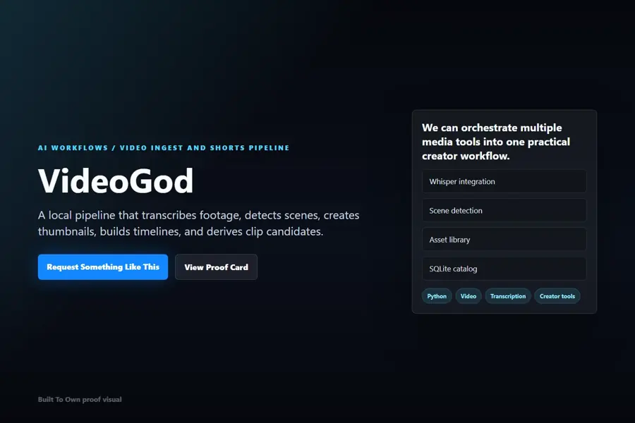 Selected VideoGod project overview